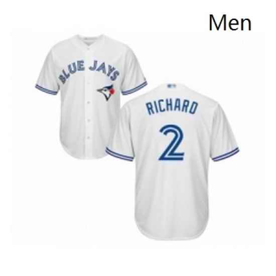 Mens Toronto Blue Jays 2 Clayton Richard Replica White Home Baseball Jersey